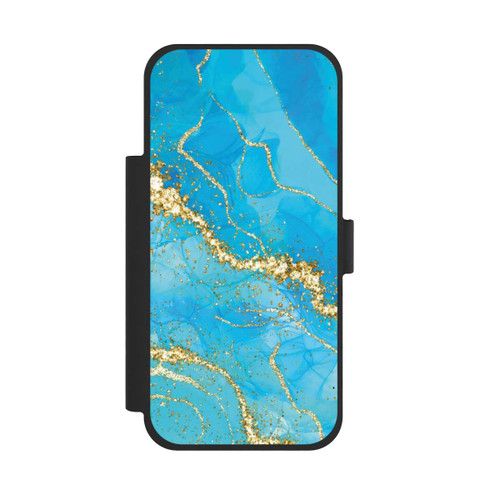 Apple iPhone 17 Pro Max NIVOflip Türkis-goldene Tapete