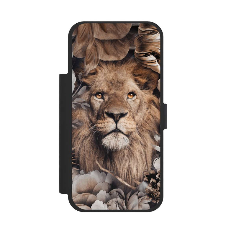 iPhone 17 Pro Max NIVOflip Löwe Blumenrahmen Beige