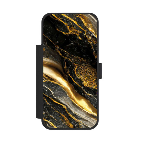 Apple iPhone 17 Pro Max NIVOflip Schwarze Marmor Goldschichten