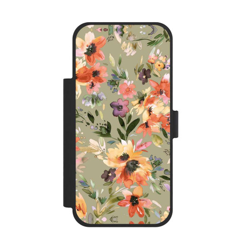 Apple iPhone 17 Pro Max NIVOflip Malerische tropische Blumen Salbeigrün