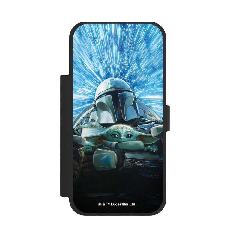 iPhone 17 Pro Max NIVOflip Grogu und Mando fliegen blau