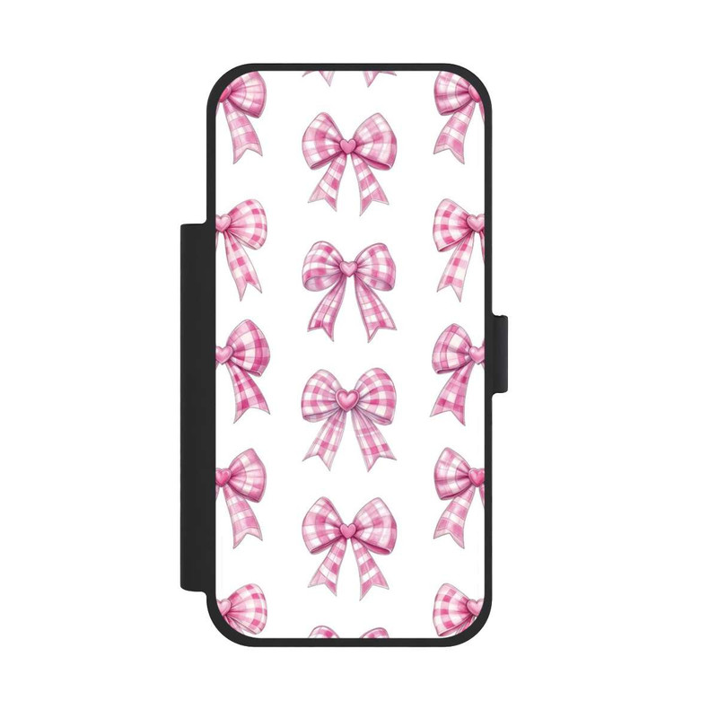 iPhone 17 Pro Max NIVOflip Pink Gingham Hearts and Bows