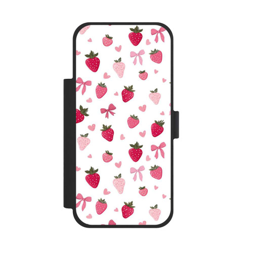 Apple iPhone 17 Pro Max NIVOflip Erdbeer Herz Schleifen Muster Pink