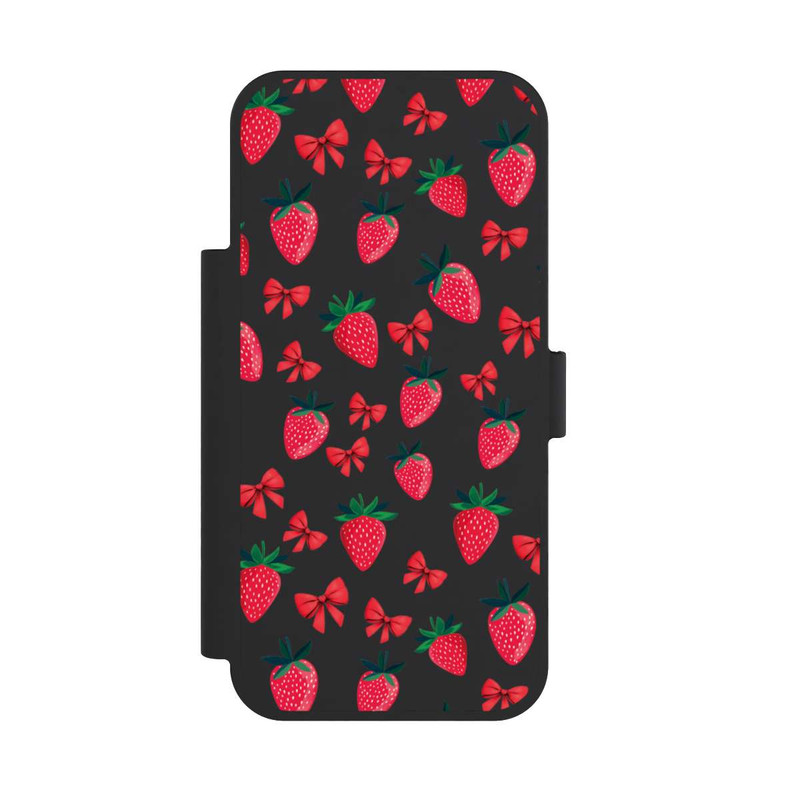 iPhone 17 Pro Max NIVOflip Strawberry Heart Ribbon Pattern Transparent