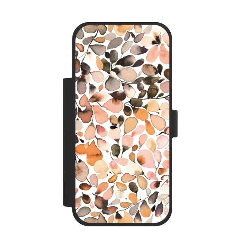 iPhone 17 Pro Max NIVOflip Eukalyptus Aquarellblätter Dunkelbraun Herbst