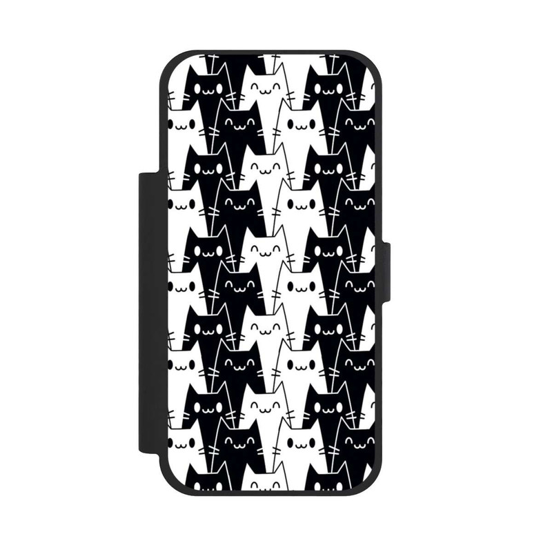 iPhone 17 Pro Max NIVOflip Katzentapete Schwarz Weiß