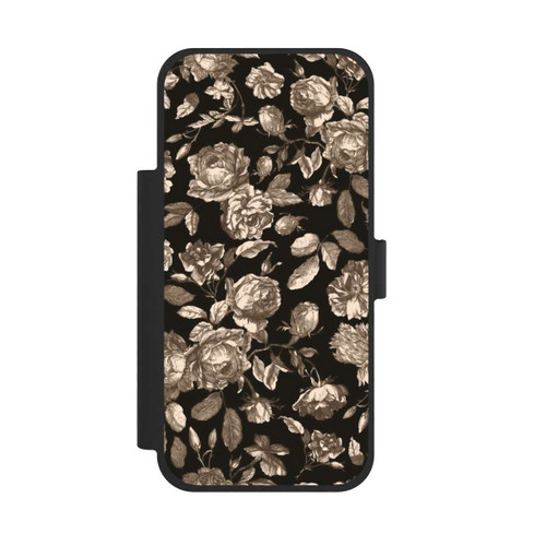 Apple iPhone 17 Pro Max NIVOflip Toile fleurs foncées