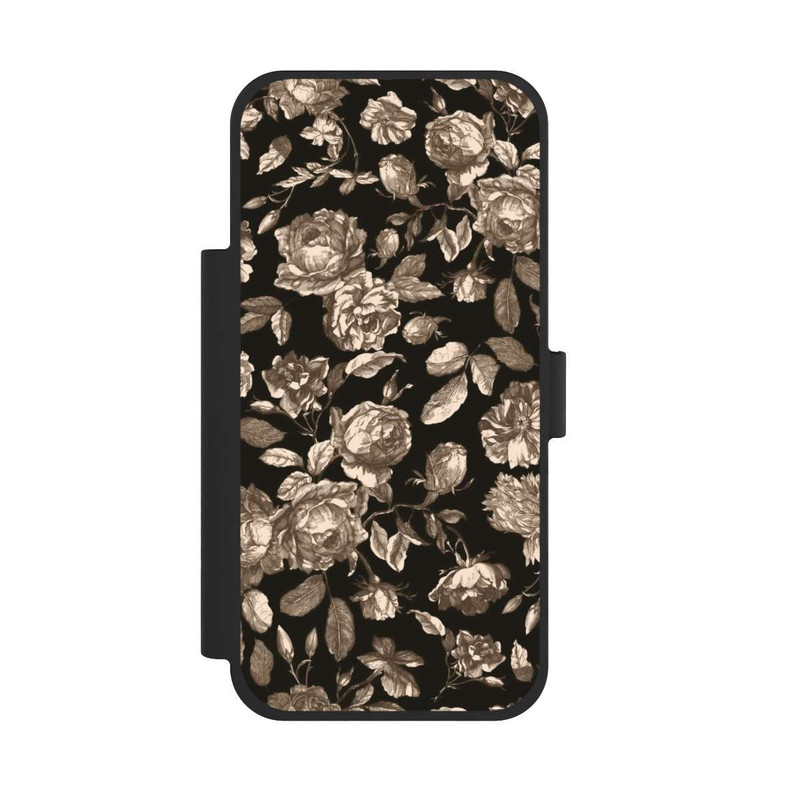 iPhone 17 Pro Max NIVOflip Toile fleurs foncées