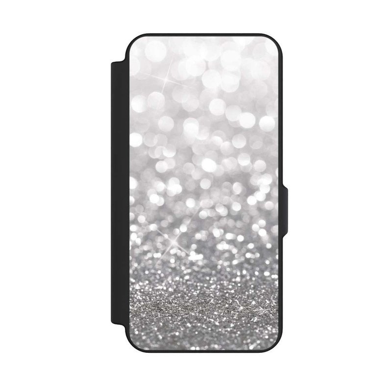 Galaxy S25 FE NIVOflip Pluie de Paillettes Argentées Look