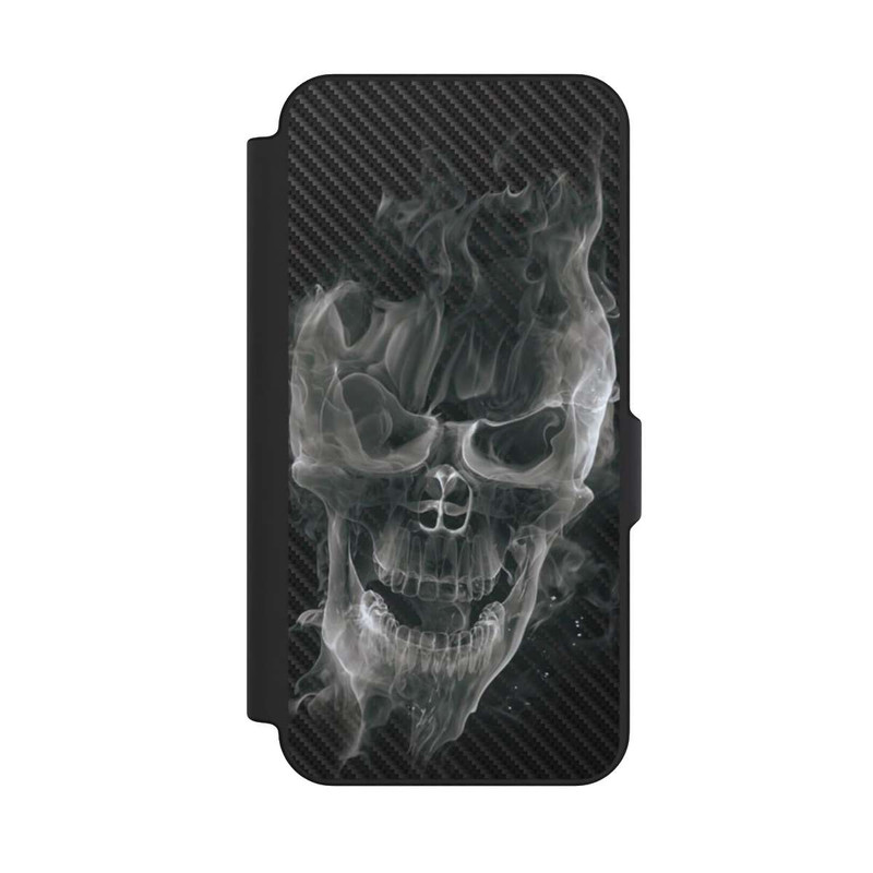 Galaxy S25 FE NIVOflip rauchender Totenkopf Carbon