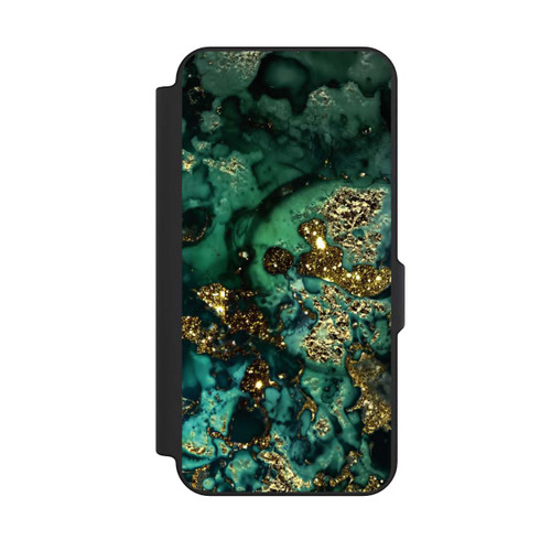 Samsung Galaxy S25 FE NIVOflip Cyan Glitzer Marmorlook
