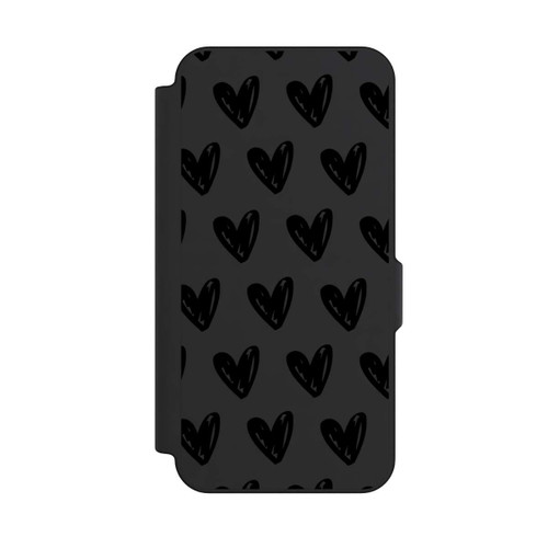 Samsung Galaxy S25 FE NIVOflip Herzen Schwarz ohne Hintergrund