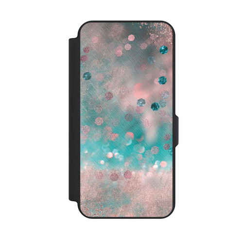 Samsung Galaxy S25 FE NIVOflip Turquoise Glamour Glitter Look