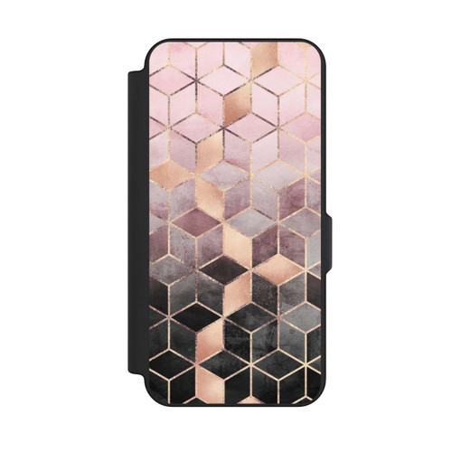 Samsung Galaxy S25 FE NIVOflip Pink-grauer Farbverlauf Würfel Druck