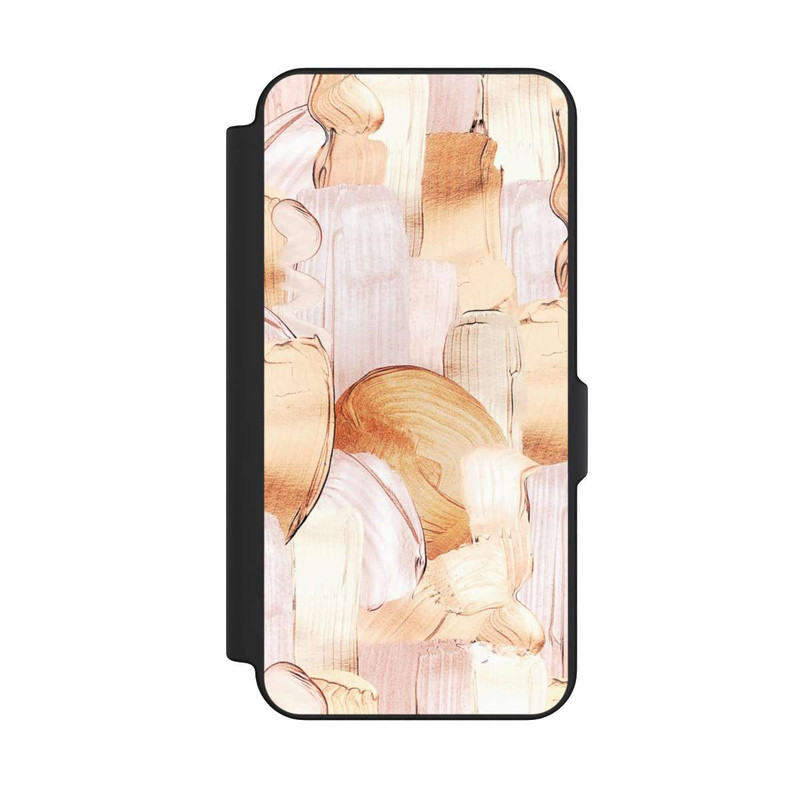 Galaxy S25 FE NIVOflip Motif de pinceau blanc/or
