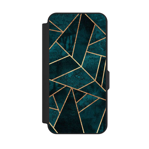 Samsung Galaxy S25 FE NIVOflip Tief Blaugrün Stein Gold Druck