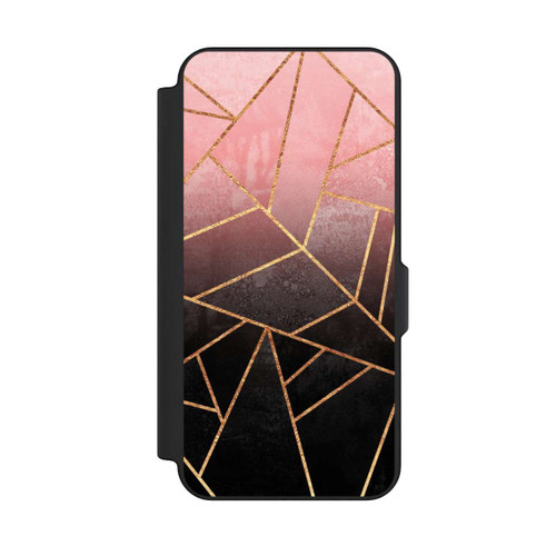 Samsung Galaxy S25 FE NIVOflip Pinker und Schwarzer Stein Gold Druck