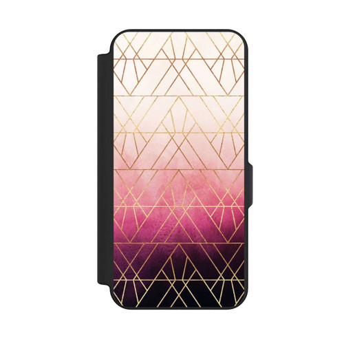 Samsung Galaxy S25 FE NIVOflip Pink Ombre Dreiecke Golddruck