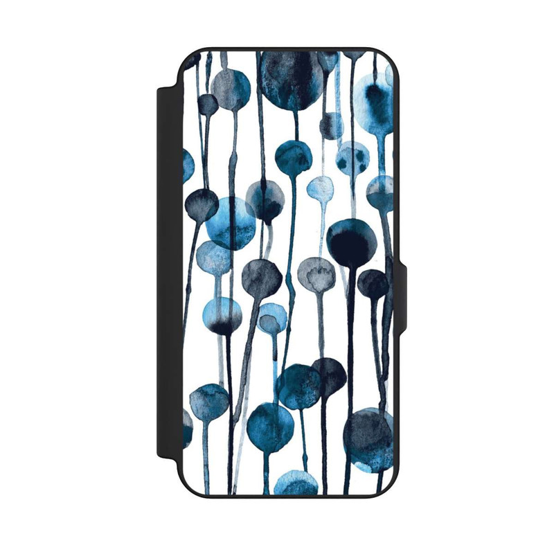 Galaxy S25 FE NIVOflip Tropfende Punkte blau
