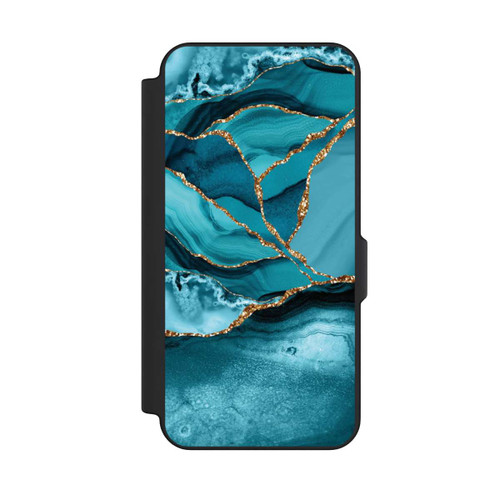 Samsung Galaxy S25 FE NIVOflip Marbre Bleu Glacier