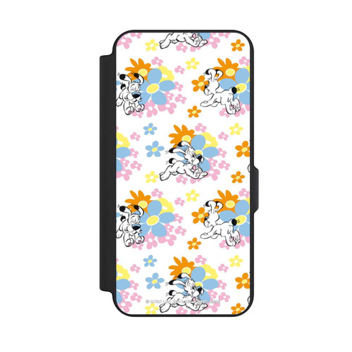 Samsung Galaxy S25 FE NIVOflip Idéfix sur fleurs colorées