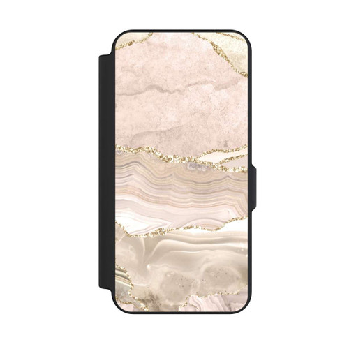 Samsung Galaxy S25 FE NIVOflip Marmor rosa-goldene Streifen