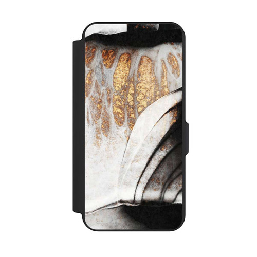 Samsung Galaxy S25 FE NIVOflip Schwarze und goldene Adern