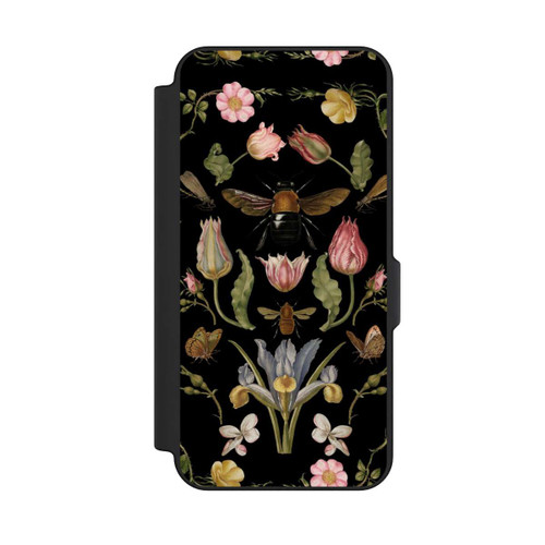 Samsung Galaxy S25 FE NIVOflip Wildblumen und Biene Schwarz