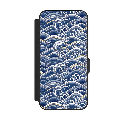Samsung Galaxy S25 FE NIVOflip Vagues bleues kanagawa