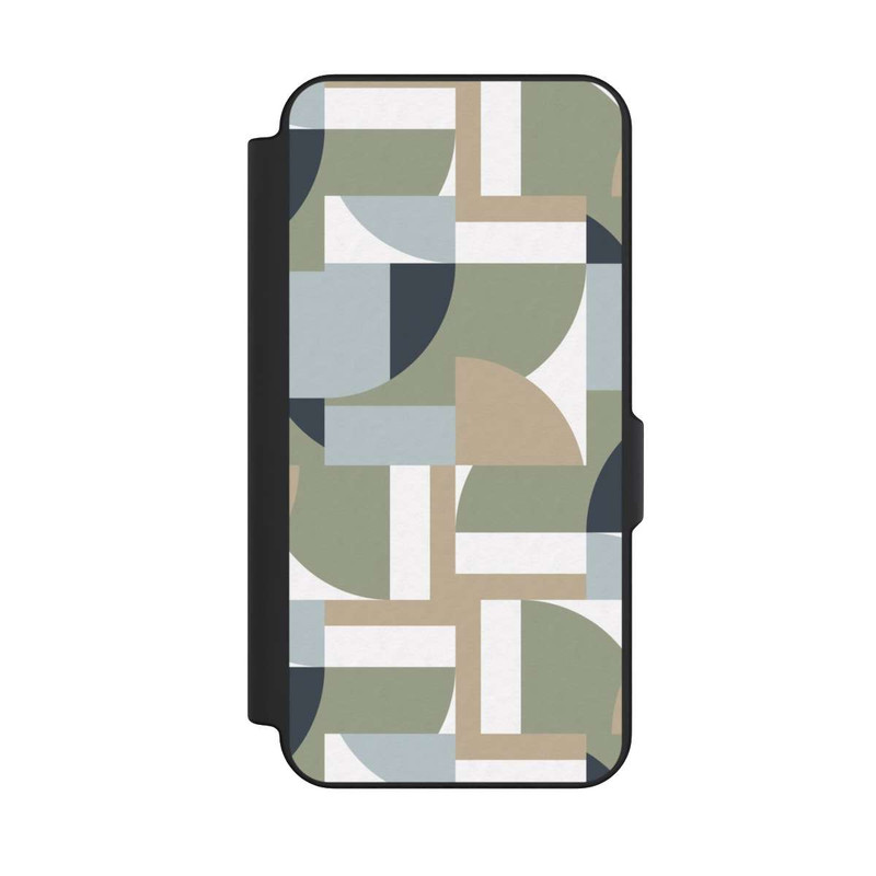 Galaxy S25 FE NIVOflip Polygones futuristes du Bauhaus Beige