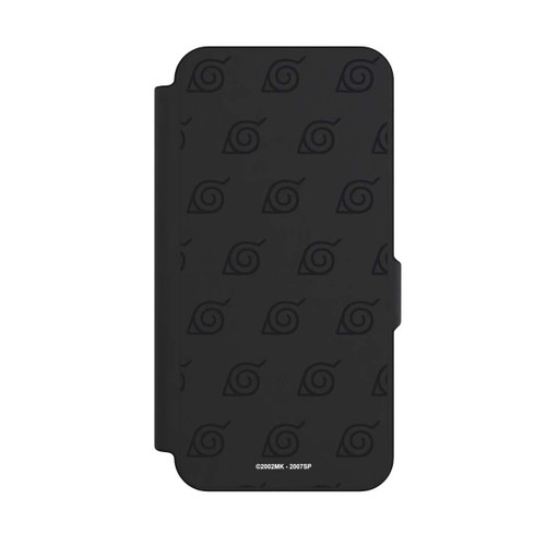 Samsung Galaxy S25 FE NIVOflip Konoha Pattern Noir sur Fond Transparent
