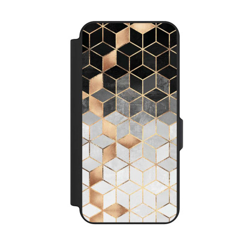 Samsung Galaxy S25 FE NIVOflip Würfel dunkel und gold