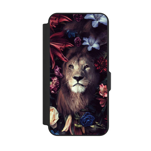 Samsung Galaxy S25 FE NIVOflip Löwe Blumenrahmen