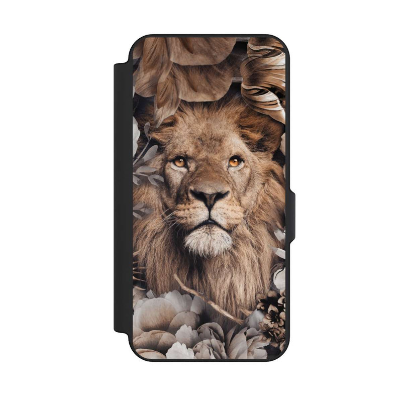 Galaxy S25 FE NIVOflip Löwe Blumenrahmen Beige