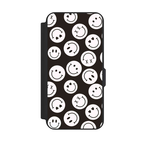 Samsung Galaxy S25 FE NIVOflip Smiles Emotes Pattern Black And White