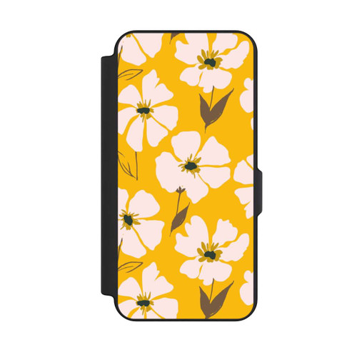 Samsung Galaxy S25 FE NIVOflip Blumenwiese auf Gelb Ocker