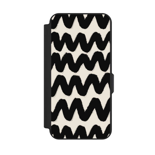 Samsung Galaxy S25 FE NIVOflip Vagues Noires Pattern