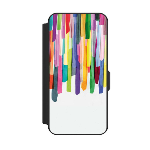 Samsung Galaxy S25 FE NIVOflip Bunte Streifen Weißer Hintergrund