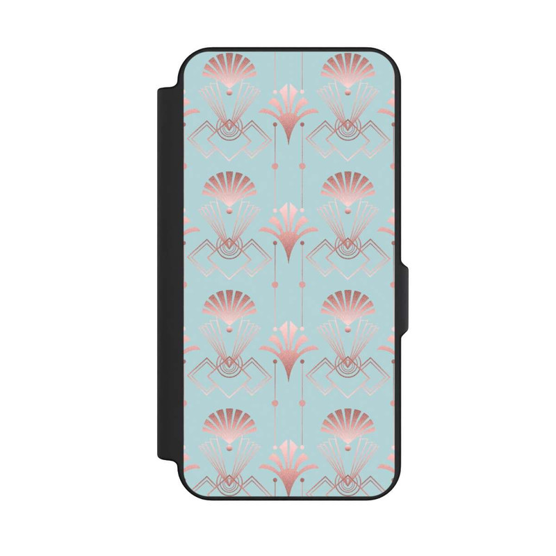 Galaxy S25 FE NIVOflip Art Deco Rose Gold Elegance Blue
