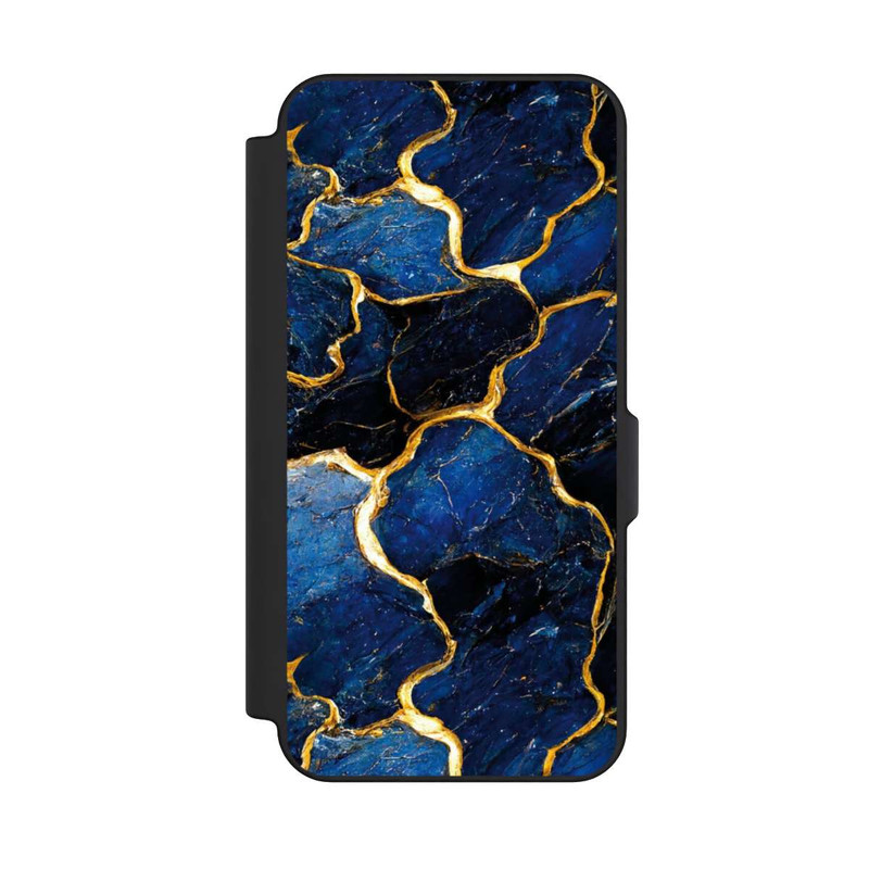 Galaxy S25 FE NIVOflip Blue Marble Gold Print Layers
