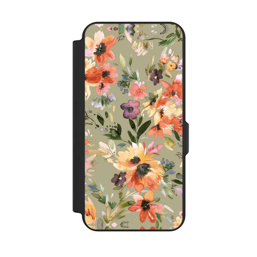 Samsung Galaxy S25 FE NIVOflip Fleurs tropicales picturales vert sauge
