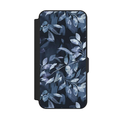 Samsung Galaxy S25 FE NIVOflip Aquarelle Feuilles Mystiques Marine
