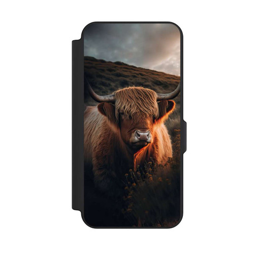 Samsung Galaxy S25 FE NIVOflip Vache Highland avec de grandes cornes avec IA