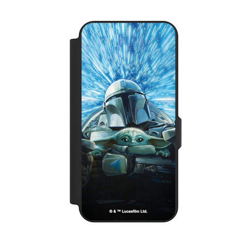 Samsung Galaxy S25 FE NIVOflip Grogu und Mando fliegen blau