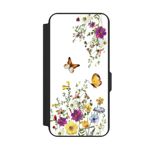 Samsung Galaxy S25 FE NIVOflip Schmetterlinge und bunte Blumen