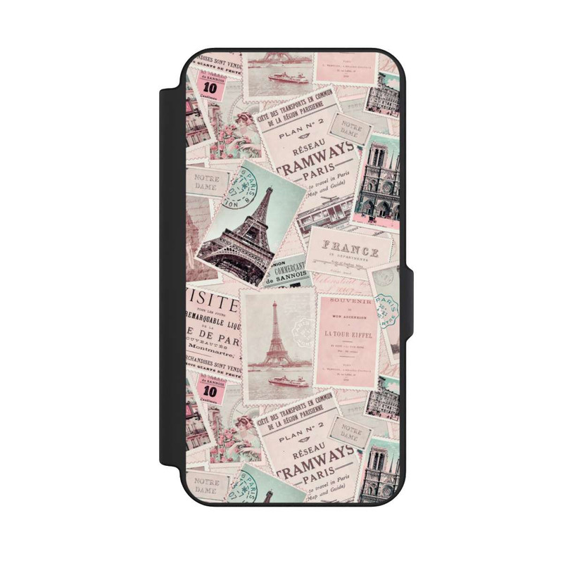 Galaxy S25 FE NIVOflip Vintage Paris Postcards Pattern