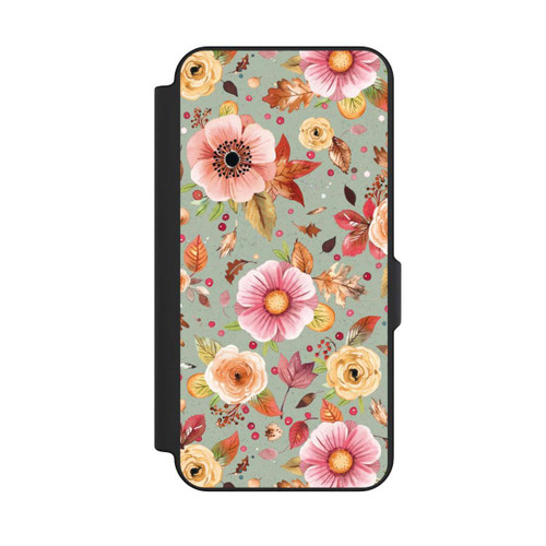 Samsung Galaxy S25 FE NIVOflip Fleurs d'automne Vert tendre