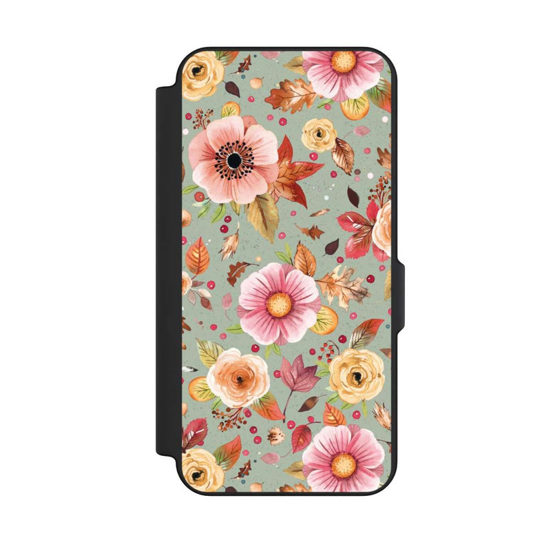 Galaxy S25 FE NIVOflip Fleurs d'automne Vert tendre