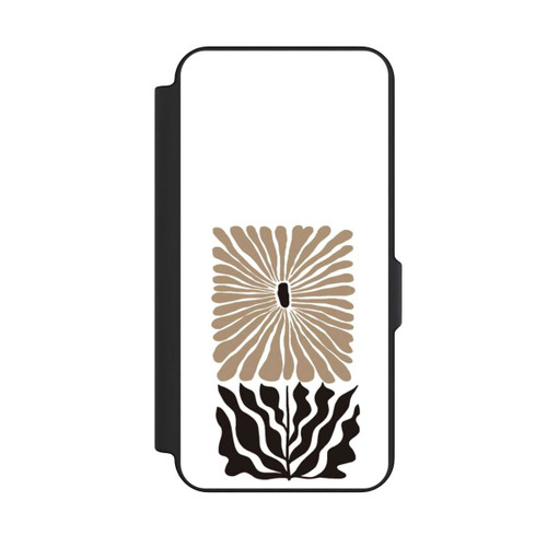 Samsung Galaxy S25 FE NIVOflip Fleur Bohème Marron sur Blanc