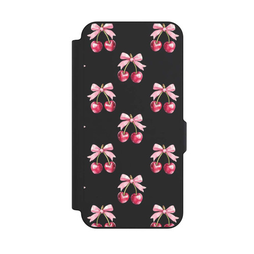 Samsung Galaxy S25 FE NIVOflip Motif Nœud Cerise transparent avec IA